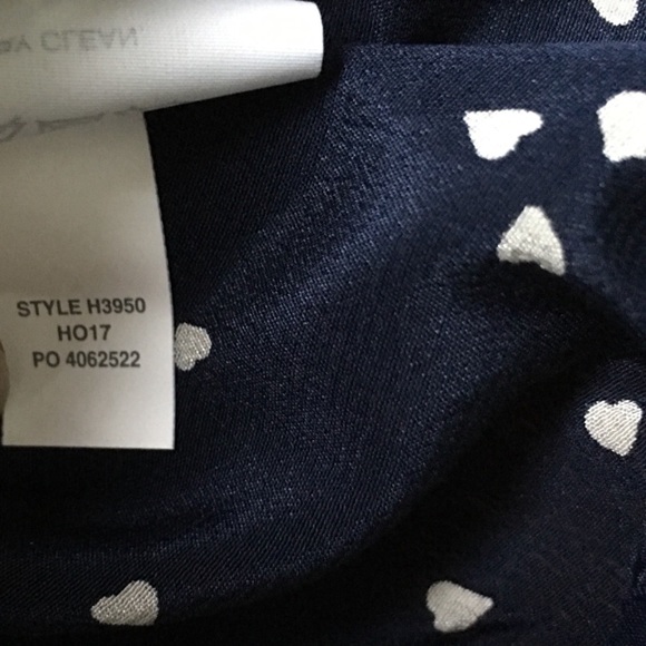 Madewell Silk Faux Wrap Blouse Navy Hearts - Picture 8 of 8